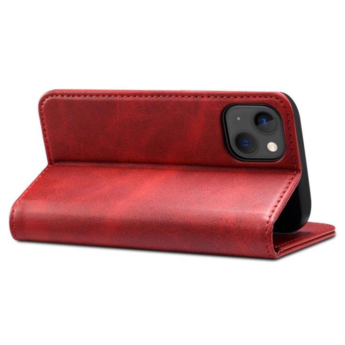 SUTENI - SUTENI iPhone 14 Plus Plånboksfodral Magnetic Kickstand - Röd