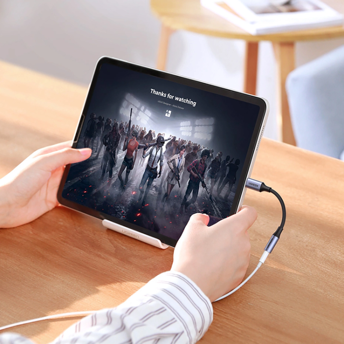 Ugreen - Ugreen Adapter USB-C till Audio Miniuttag 3.5 mm för Hörlurar - Grå