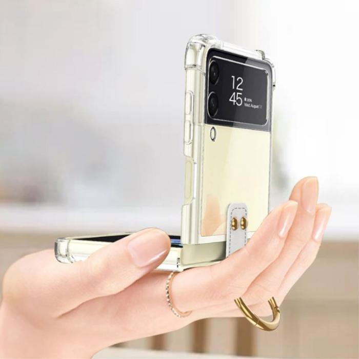 GKK - GKK Galaxy Z Flip 4 Skal Ringhållare med Stylus Penna - Lila