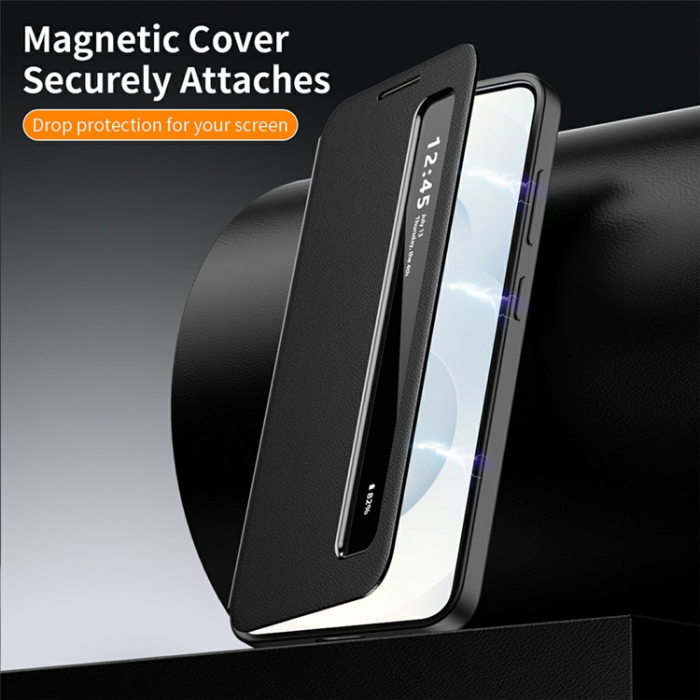 A-One Brand - Galaxy S25 Ultra Mobilskal Smart View Window Läder