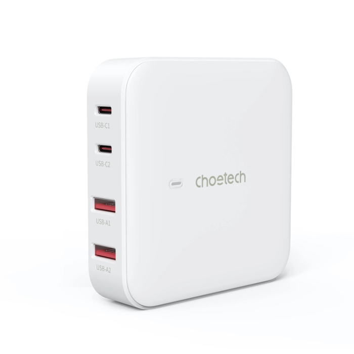 Choetech - Choetech GaN Snabbladdare 100W 2xUSB-A 2xUSB-C - Vit