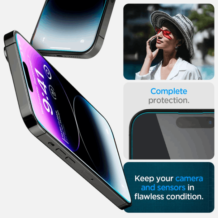 Spigen - Spigen iPhone 14 Pro Max Härdat Glas Skärmskydd Ez-Fit 2-Pack - Clear