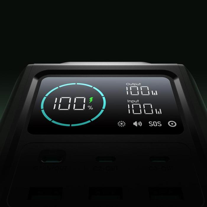 Joyroom - Joyroom Powerbank 75000mAh 100W 3xUSB-C 3xUSB-A - Grön