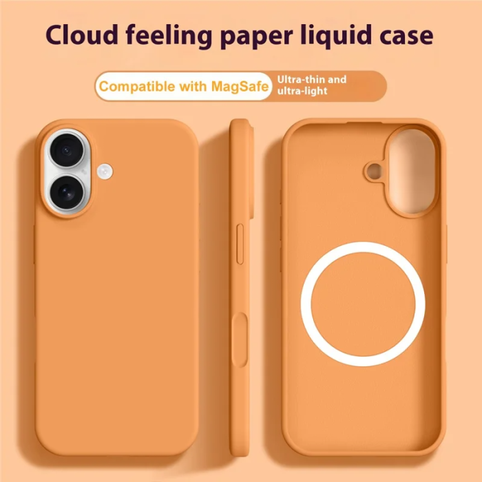 A-One Brand - iPhone 17 Mobilskal MagSafe Ultra Thin Silicone - Sunset Orange