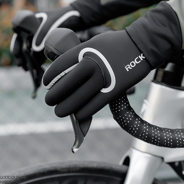 Rockbros - Rockbros Vattentäta Cykelhandskar, Full, Storlek: S/M - Svart