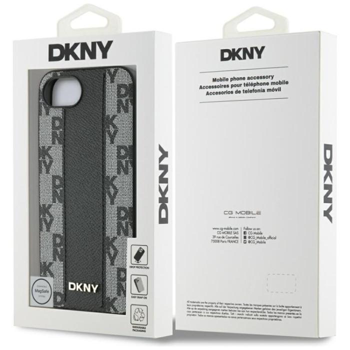 DKNY - DKNY iPhone 16e Mobilskal MagSafe Läder Checkered Mono