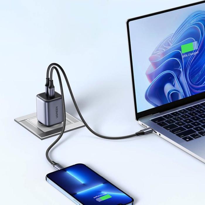 UTGATT1 - Ugreen Väggladdare Adaptrar GaN 2x USB-C - Grå