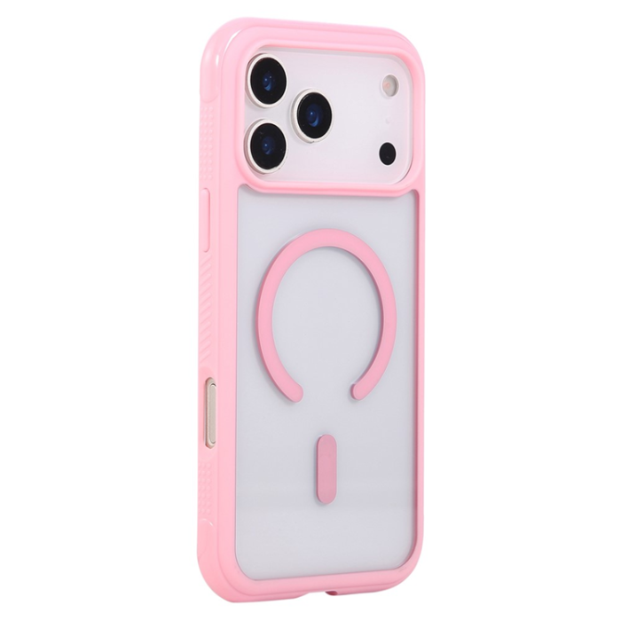 A-One Brand - iPhone 17 Pro Max Mobilskal MagSafe TPU+PC Transparent - Rosa
