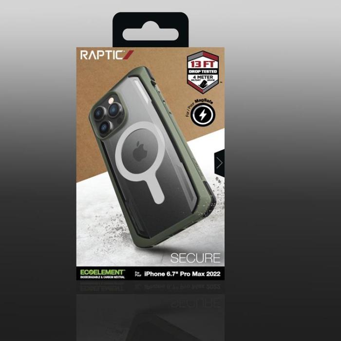 Raptic - Raptic iPhone 14 Pro Max Skal Magsafe Secure Armored - Grön