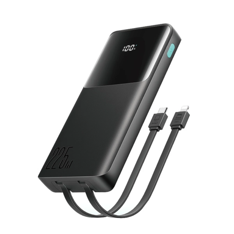 Joyroom Powerbank 10000mAh 22.5W med Två Inbyggda kablar - Svart | 505295 | AlltMobil