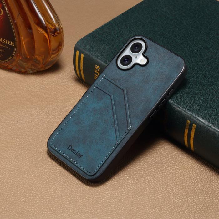 DENIOR - DENIOR Mobilskal till iPhone 17 PU-läder + TPU + PC - Blå