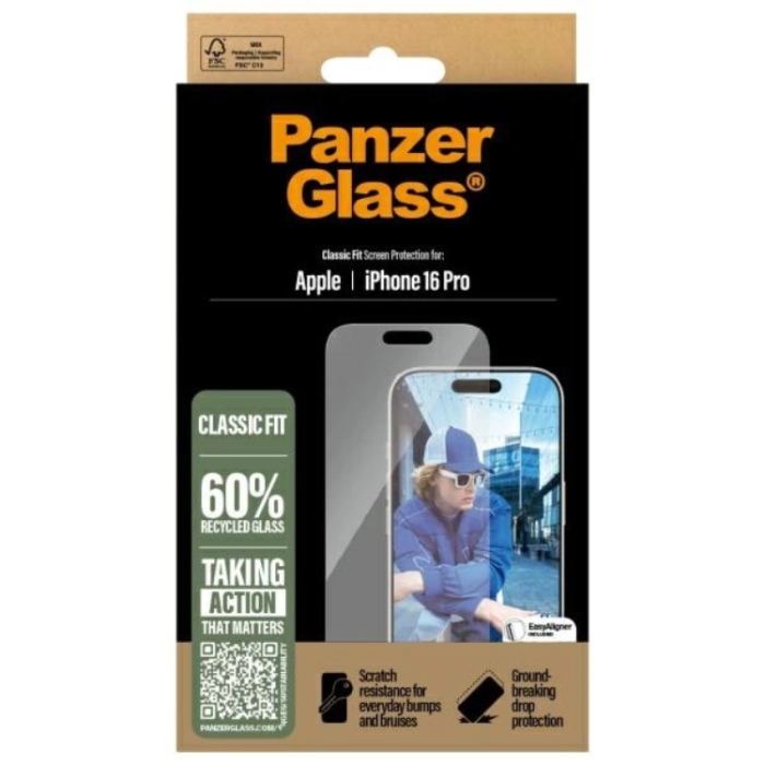 PanzerGlass - PanzerGlass iPhone 16 Pro Härdat Glas Skärmskydd Classic Fit - Clear