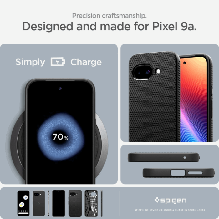 Spigen - Spigen Google Pixel 9a Mobilskal Liquid Air - Matt Svart
