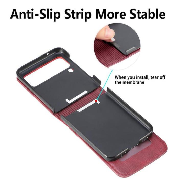 A-One Brand - Galaxy Z Flip 4 Plånboksfodral Portable Folding - Röd