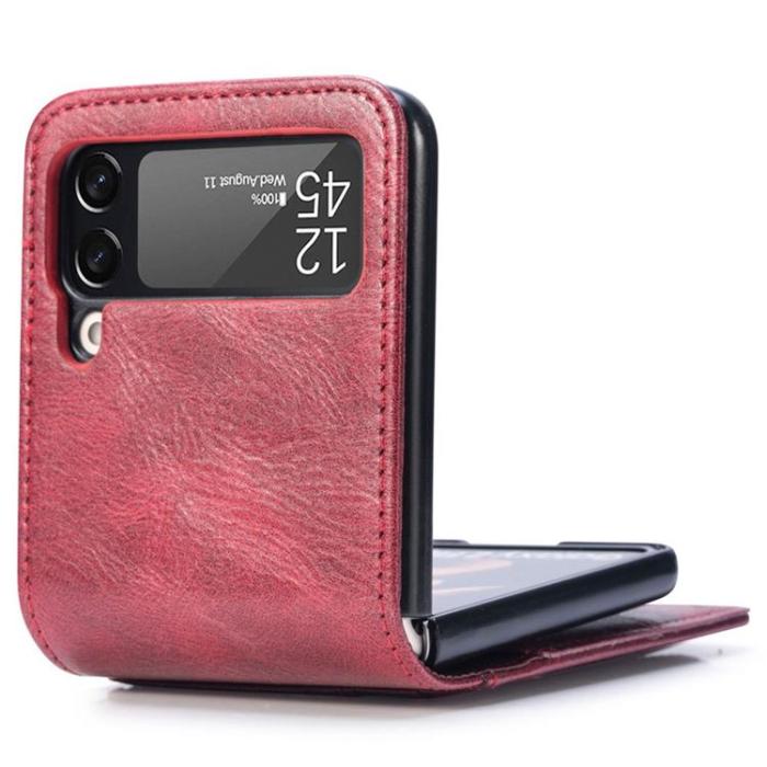 A-One Brand - Galaxy Z Flip 4 Plånboksfodral Portable Folding - Röd