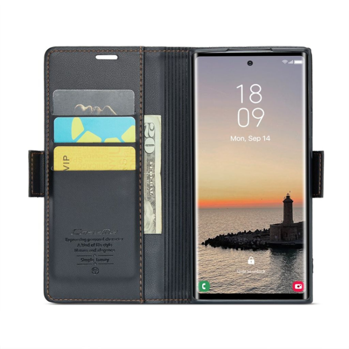 Caseme - Caseme Galaxy S25 Ultra Plånboksfodral - Svart