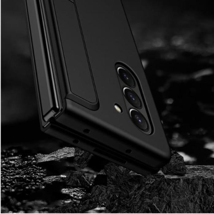 A-One Brand - Galaxy Z Fold 5 Mobilskal Rubberized Kickstand - Svart