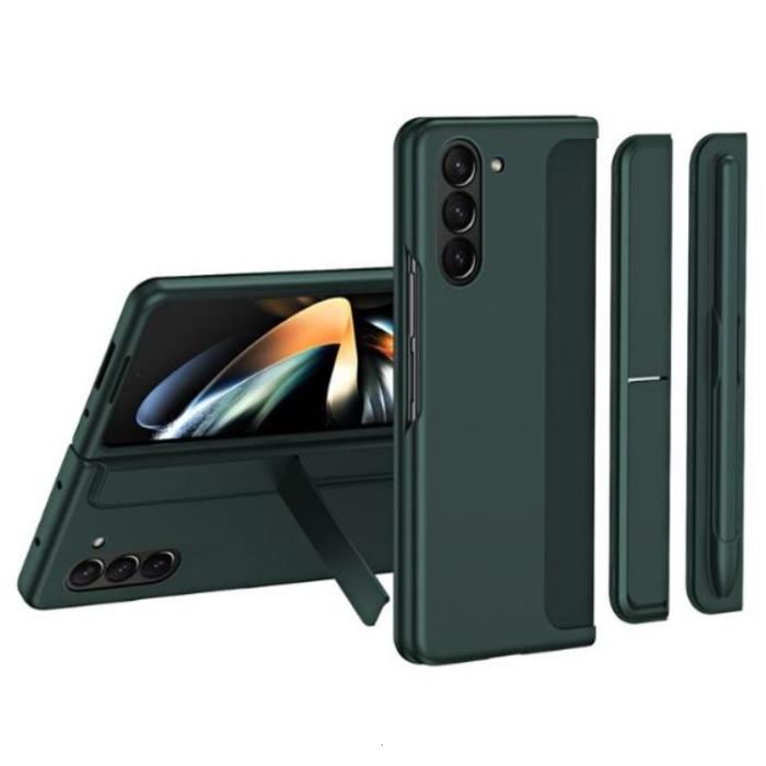 A-One Brand - Galaxy Z Fold 5 Mobilskal Rubberized Kickstand - Grön