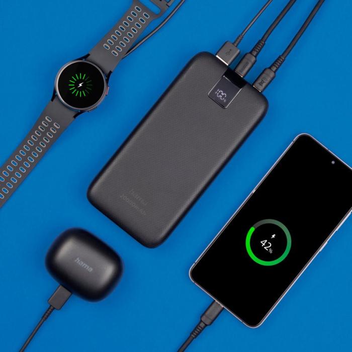 Hama - HAMA Powerbank PD 20000mAh 2xUSB-C+1xUSB-A Antracit