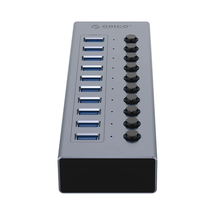 ORICO - Orico Hubb 10xUSB-A 3.0 med Strömbrytare - Grå