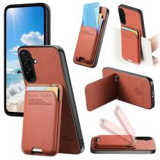 OEM - Mobilfodral f&ouml;r Samsung Galaxy S26 Konstl&auml;der + PC + TPU - Brun