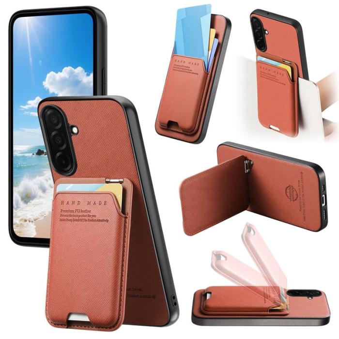 OEM - Mobilfodral för Samsung Galaxy S26 Konstläder + PC + TPU - Brun
