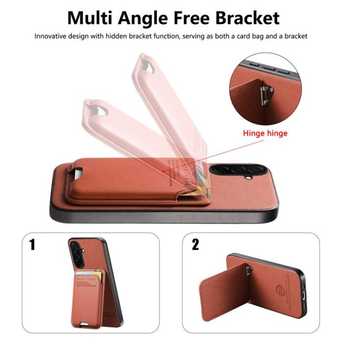 OEM - Mobilfodral för Samsung Galaxy S26 Konstläder + PC + TPU - Brun