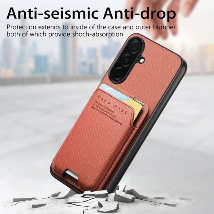OEM - Mobilfodral för Samsung Galaxy S26 Konstläder + PC + TPU - Brun