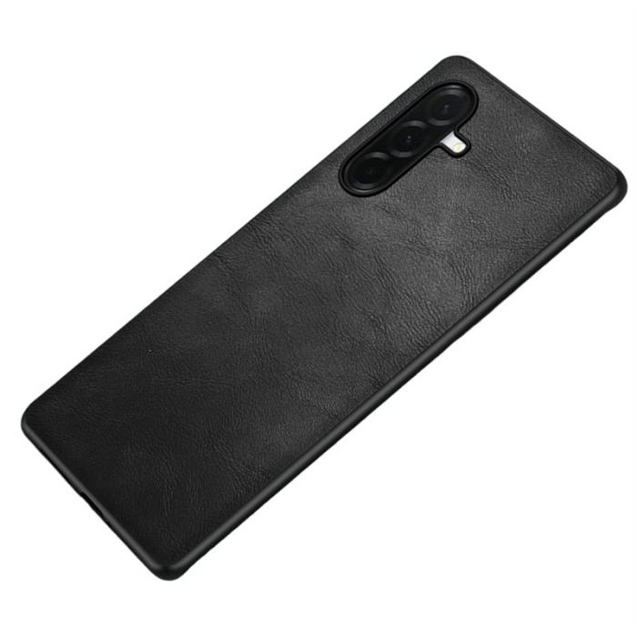 OEM - Mobilskal för Samsung Galaxy S26 Retro Konstläder PC + TPU - Svart