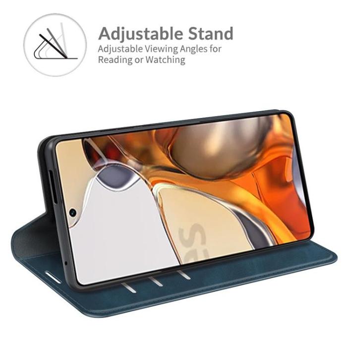 A-One Brand - Skin Touch Läder Fodral Xiaomi 11T / 11T Pro - Blå