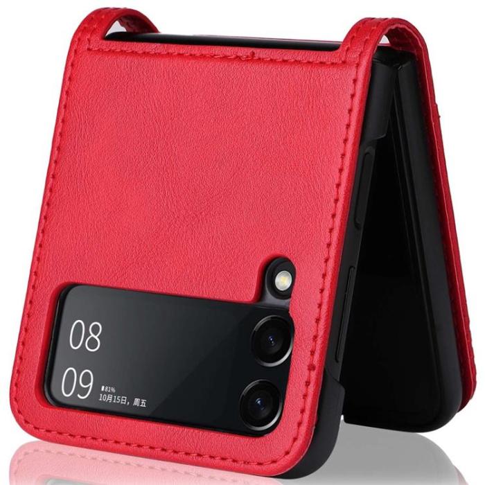 A-One Brand - Galaxy Z Flip 4 Plånboksfodral Vintage - Röd
