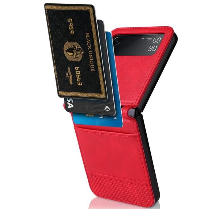 A-One Brand - Galaxy Z Flip 4 Plånboksfodral Vintage - Röd