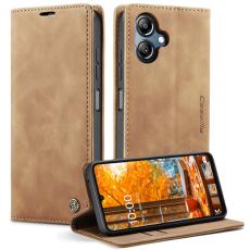 Caseme - CASEME 013 Series Konstl&auml;der Pl&aring;nboksfodral till Samsung Galaxy A06 4G - Brun