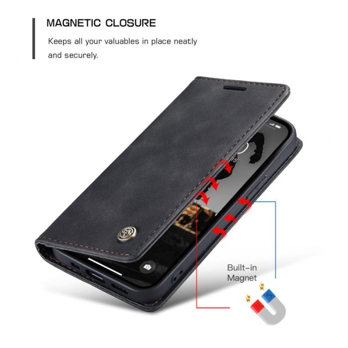 Caseme - CASEME 013 Series Plånboksfodral i Konstläder för iPhone 13 Pro - Svart