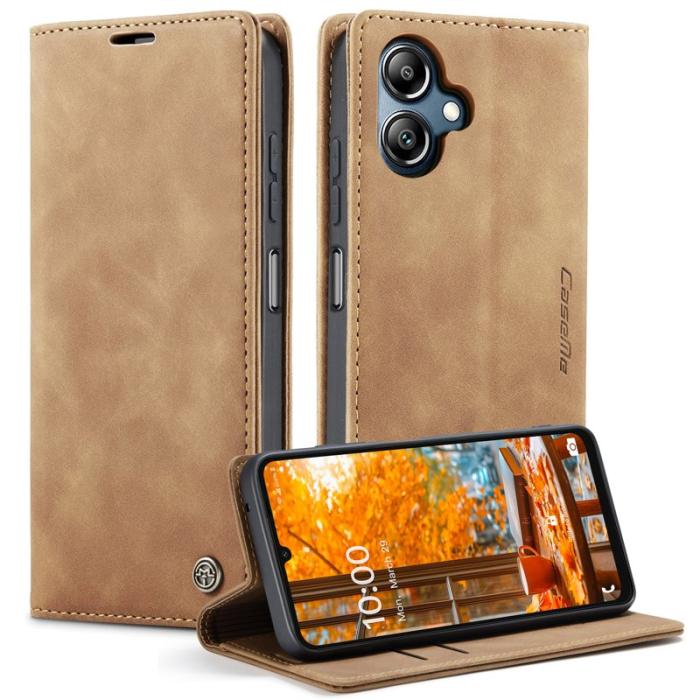 Caseme - CASEME 013 Series Konstläder Plånboksfodral till Samsung Galaxy A06 4G - Brun