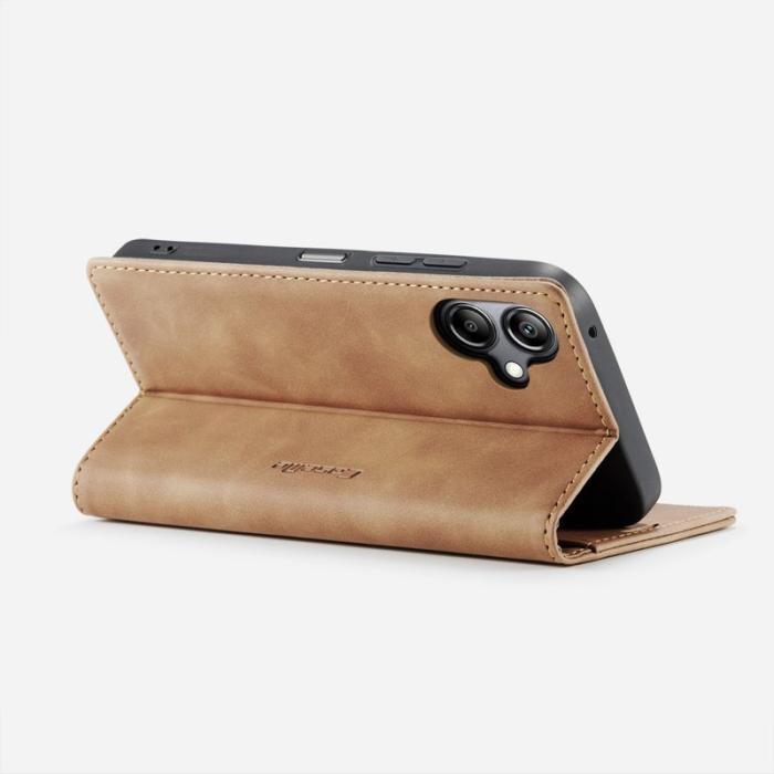 Caseme - CASEME 013 Series Konstläder Plånboksfodral till Samsung Galaxy A06 4G - Brun
