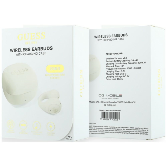 Guess - Guess Trådlös Hörlurar In-Ear Mini Classic - Vit