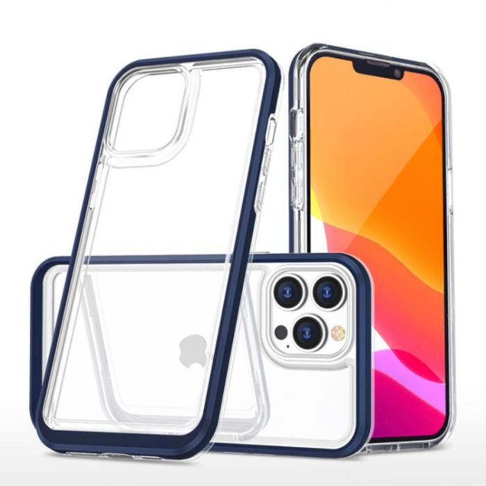 OEM - iPhone 14 Pro Mobilskal Clear 3in1 - Blå