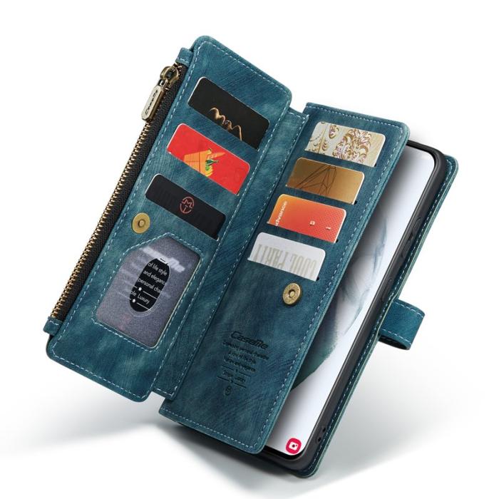 Caseme - CASEME Konstläder Plånboksfodral för Samsung Galaxy S22 5G - Blå