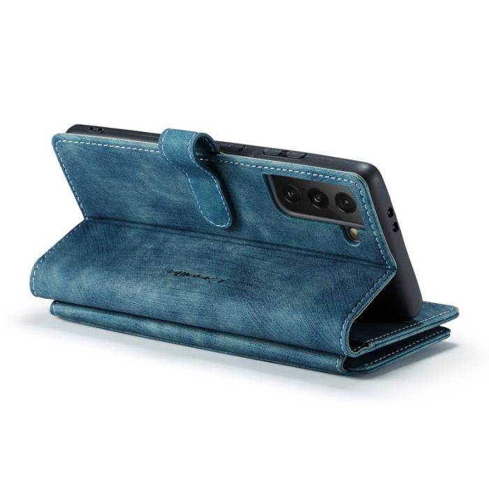 Caseme - CASEME Konstläder Plånboksfodral för Samsung Galaxy S22 5G - Blå