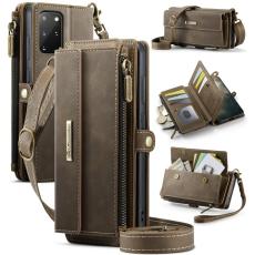 Caseme - CASEME Konstl&auml;der Pl&aring;nboksfodral f&ouml;r Samsung Galaxy S20 Plus 4G/5G - Brun