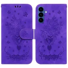 OEM - Samsung Galaxy S26 / S26 Pro Pl&aring;nboksfodral Konstl&auml;der Butterfly Blomma - Lila