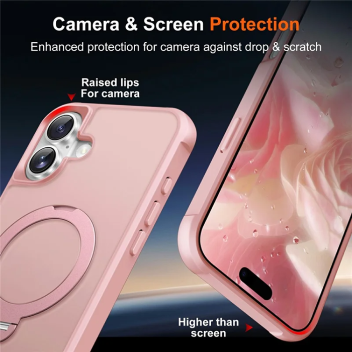 A-One Brand - iPhone 17 Mobilskal MagSafe Kickstand TPU + PC - Rosa