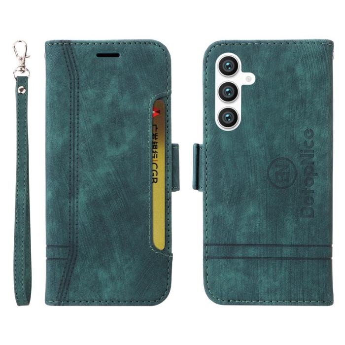 BETOPNICE - BETOPNICE 001 Samsung Galaxy S23 FE Plånboksfodral TPU + Konstläder - Grön
