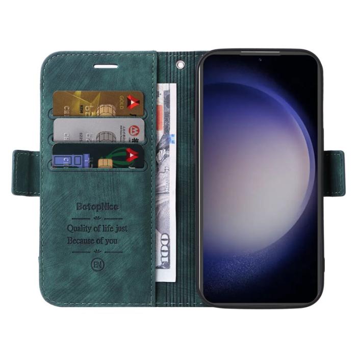 BETOPNICE - BETOPNICE 001 Samsung Galaxy S23 FE Plånboksfodral TPU + Konstläder - Grön