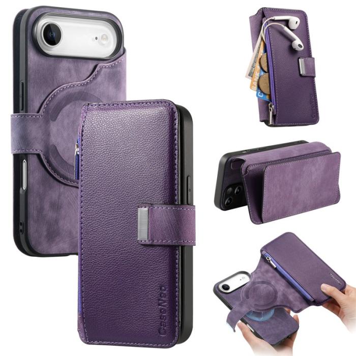 CASENEO - CASENEO MW-02 iPhone Air Plånboksfodral Konstläder - Lila