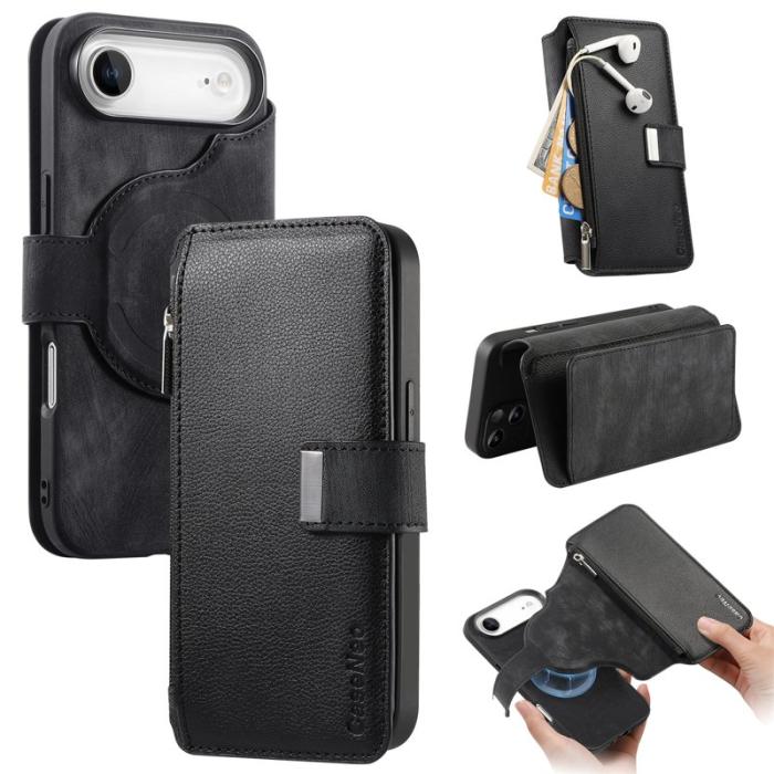 CASENEO - CASENEO MW-02 iPhone Air Plånboksfodral Konstläder - Svart
