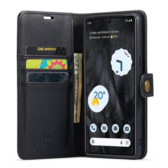 DG.MING - DG.MING Google Pixel 8 Pro Plånboksfodral Äkta Läder - Svart