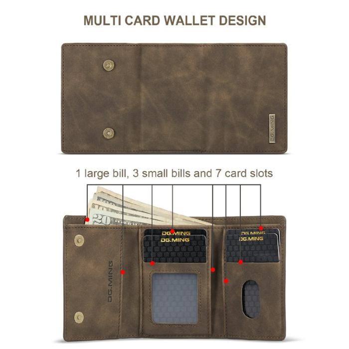 DG.MING - DG.MING M1 Wallet Mobilskal i Konstläder för iPhone X/XS - Brun