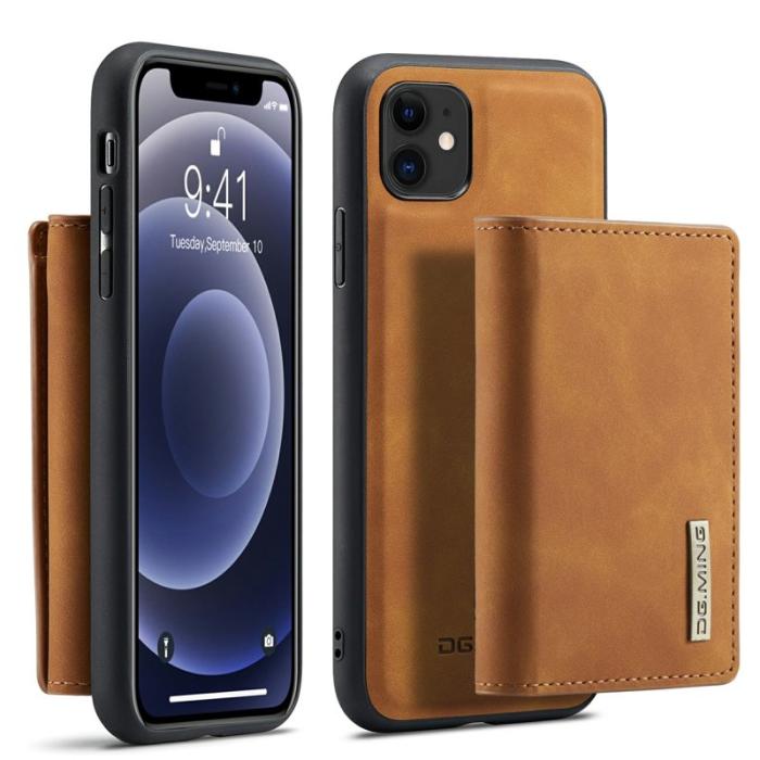 DG.MING - DG.MING M1 Wallet Mobilskal med Kickstand för iPhone 11 - Brun